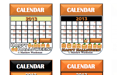 Free Halloween Calendar Icons 2013