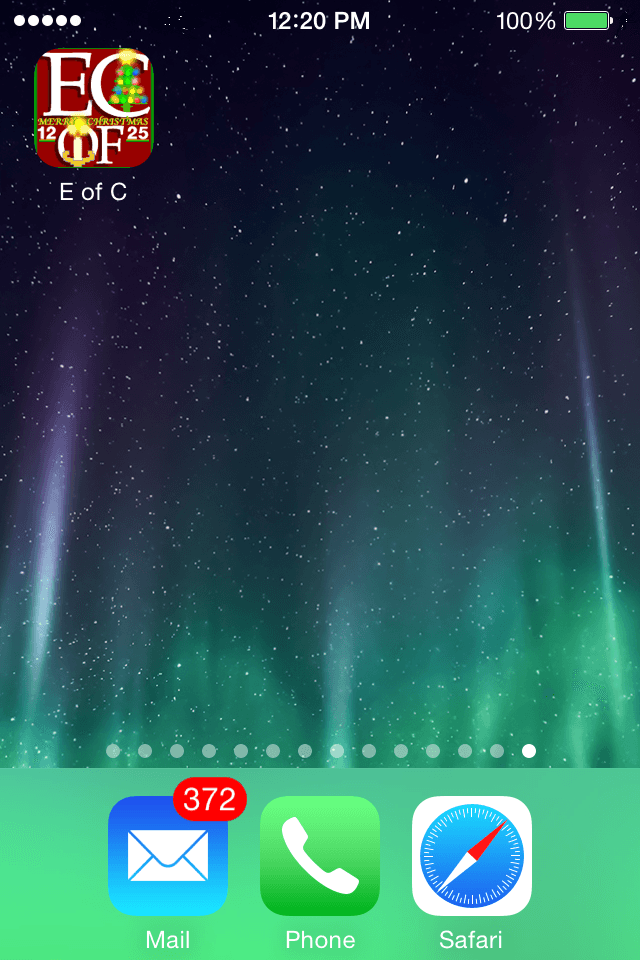 Screenshot of E of C (Elements of Coldfusion dot-net) Smartphone Bookmark Icon, December, 2014 edition.