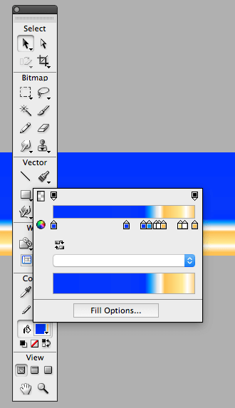 Figure 11.2: A screenshot of blue arrow pointing at our tenth and final paint bucket.