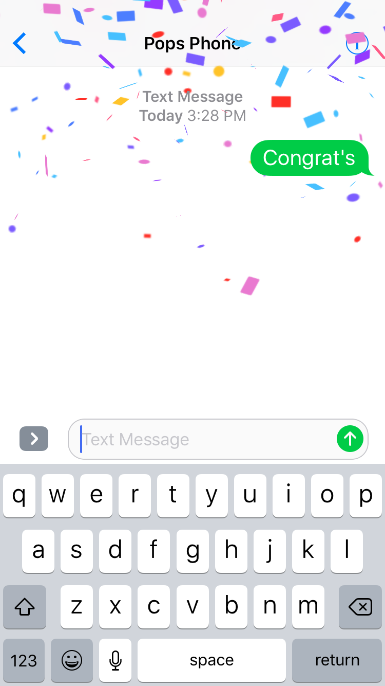 Congrats text