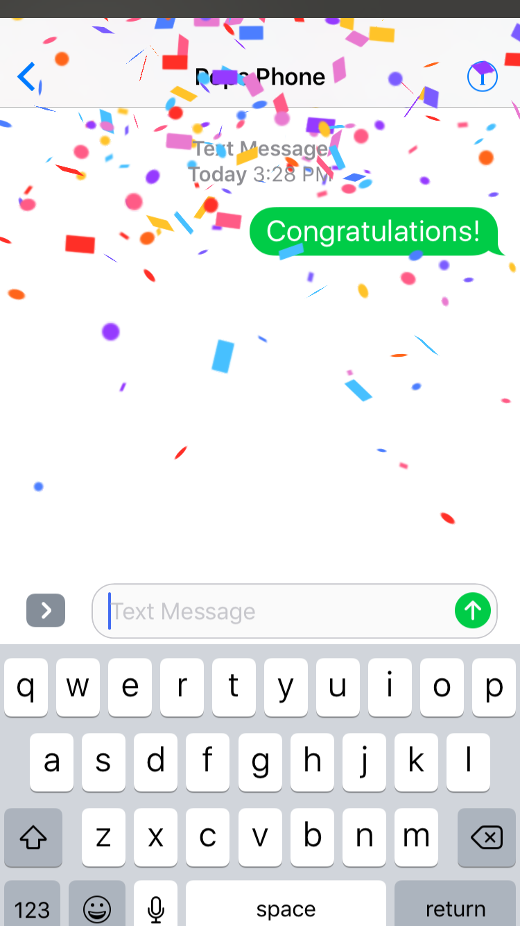 Congratulation's text and Confetti Animation