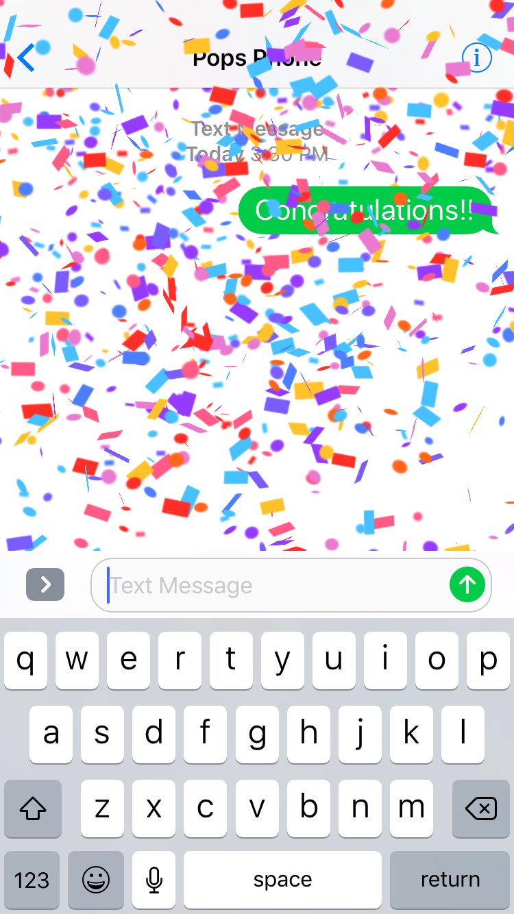 Congratulations! text and Confetti Animation. 