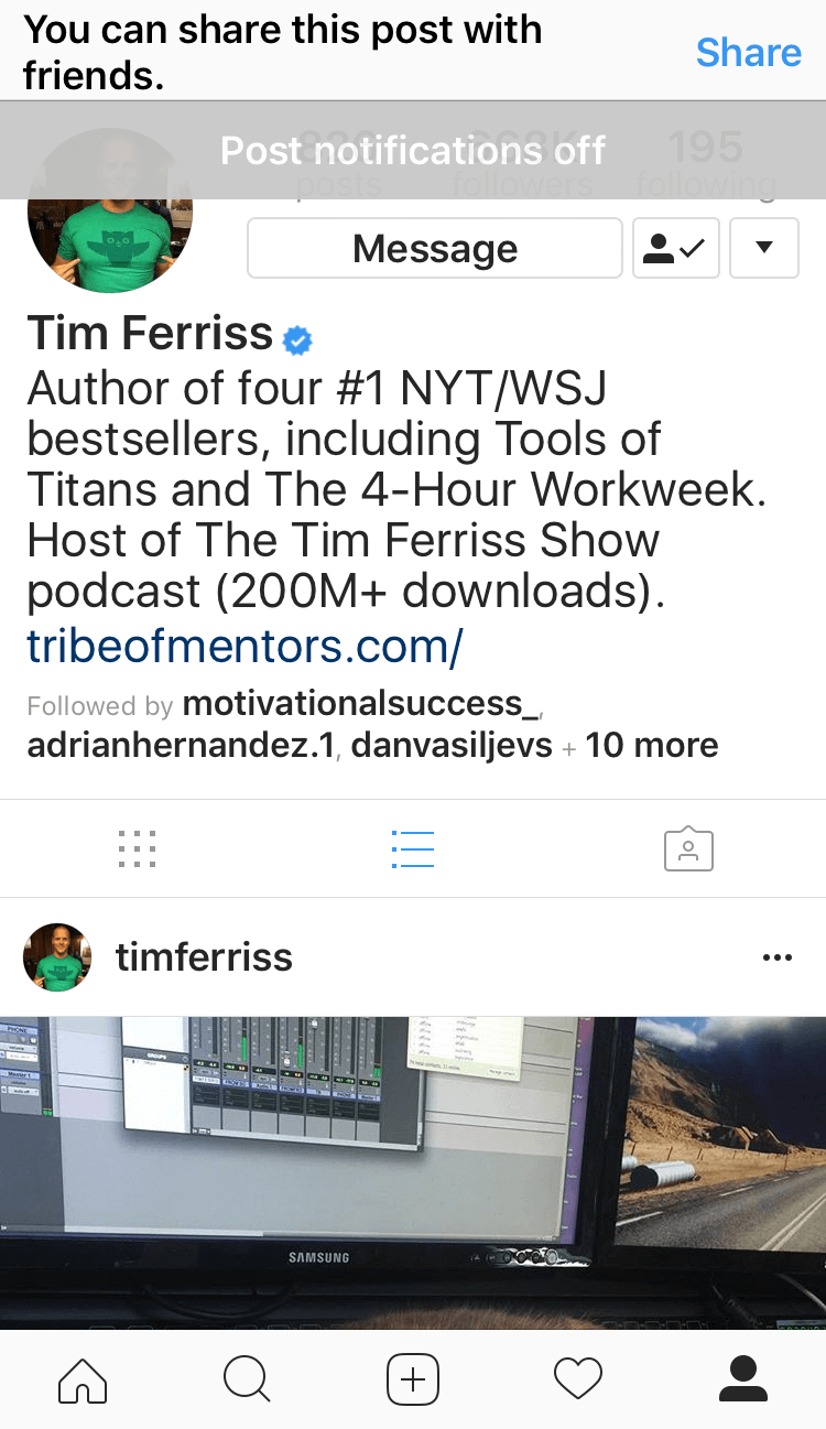 Instagram tidbit
