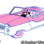 Pink Colored Car with White Two Tone